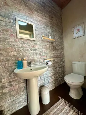 a bathroom with a sink and a toilet at Mia Amore in Caledon
