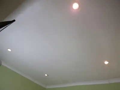 a white ceiling with lights in a room at Ojong's Guesthouse Kraaifontein - Eikendel in Cape Town