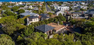 an aerial view of a residential neighborhood with houses at Two Bedroom Soutpan Apartment in Hermanus