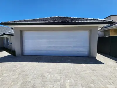 a pair of garage doors in a house at Wagenaar Villas in Monte Vista