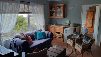 a living room with a couch and a window at Betty's Bay Holiday home in Clareport