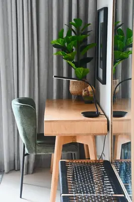a desk with a chair and a plant on it at Luxery Gem in Stellenbosch in Stellenbosch