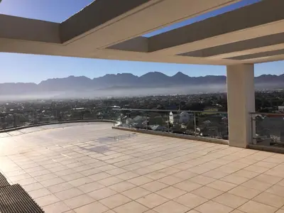 a view of a city from the top of a building at 1401 Hibernian Towers Luxury Self Catering Apartment Strand Western Cape South Africa in Cape Town