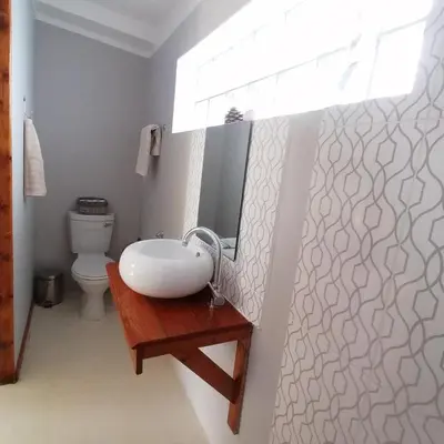 a bathroom with a sink and a toilet at Aloha Lodge in Cape Town