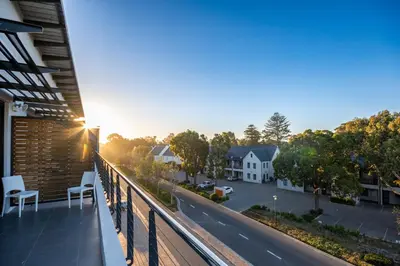 a balcony with a view of a street at 309 on Titanium in Cape Town