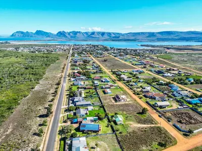 an aerial view of a campground next to a road at The Haven Hide-Away in Fisherhaven