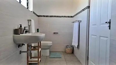 a bathroom with a sink and a toilet at Hermanus reefs in Hermanus