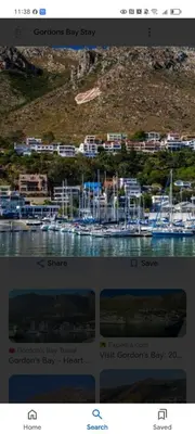two pictures of a harbor with boats in the water at Sea View Room in Gordonʼs Bay