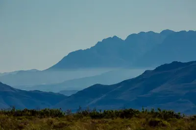 a view of a mountain range from a hill at Skuilkrans Private Nature Reserve in McGregor