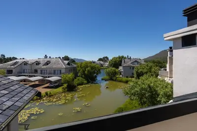 a view of a river from a roof at Pearl Valley Golf Estate Lodge 1E in Simondium