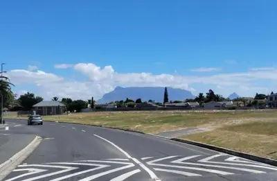a car driving down a road with a crosswalk at Flamingle at Coot in Cape Town