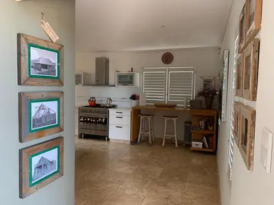 a kitchen with a stove and a counter top at Soul Place in Pringle Bay