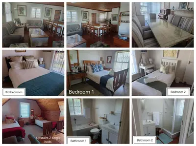 a collage of different pictures of a room at Hes Se Gang family home,in Vermont in Hermanus