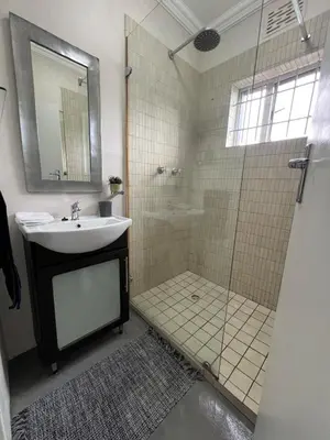 a bathroom with a sink and a shower at The House Next Door in Stellenbosch