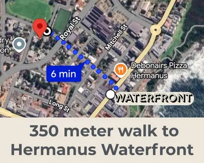 a map of the vicinity of keramus walk to keramus waterfront at Whale Melody Love Hermanus in Hermanus