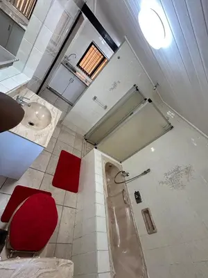 a bathroom with a shower and a sink and a toilet at M&D Guest House in Bellville