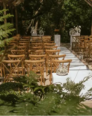 a row of chairs at a wedding ceremony at Belle Vallee Guestroom 1 in Wellington