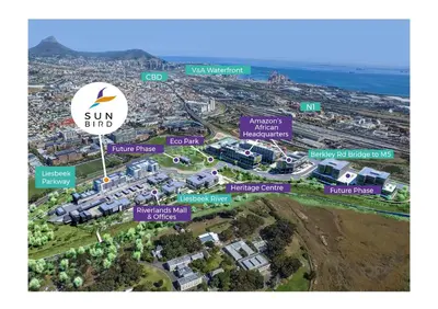 a map of a city with buildings and street signs at Riverlands, Observatory, Luxury 1 Bed with views in Cape Town