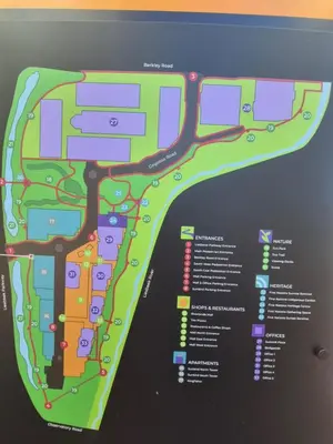 a sign with a map of a park at Riverlands, Observatory, Luxury 1 Bed with views in Cape Town