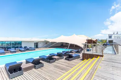 a pool on the deck of a cruise ship at Lagoon Beach 124A by CTHA in Cape Town