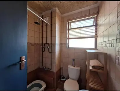 a bathroom with a toilet and a shower and a sink at Villa d'aqua in Cape Town