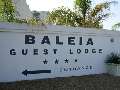 a sign for a baleida guest lodge at Baleia Guest Lodge in Hermanus