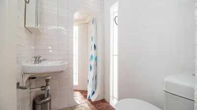 a bathroom with a sink and a toilet at Birdsong in Hermanus