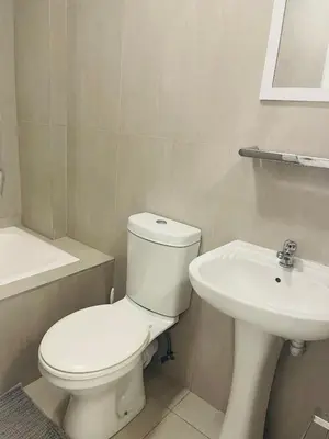 a bathroom with a white toilet and a sink at Cape Coral in Cape Town