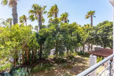 a row of trees in front of a fence at Waterstone A202 by CTHA in Cape Town