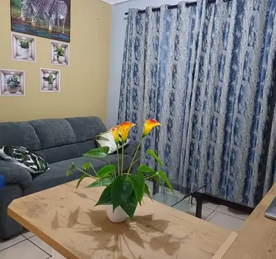 two birds sitting on a table in a living room at OakwayGuestSuit2 Private 1 Bed Kitchen Bath Aircon in Kuilsrivier