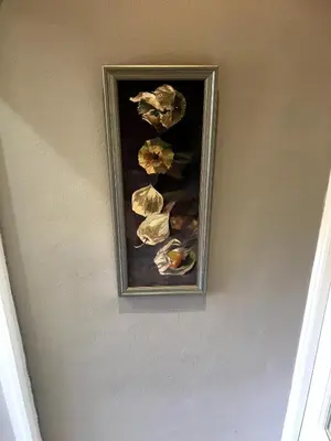 a picture of flowers hanging on a wall at Quiet Business Stay with Stunning Pool in Welgemoed