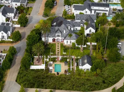 an aerial view of a house at Wild Mushroom Country House in Stellenbosch