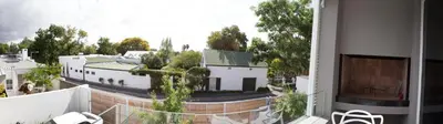 a view of a city from a balcony at Laanhof Studios in Stellenbosch