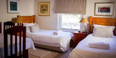 a bedroom with two beds and a window at Westbury House Guest House in Cape Town