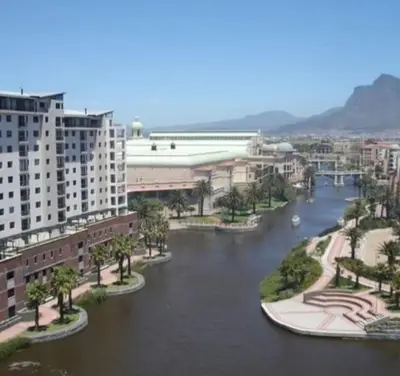 a view of a river in a city with buildings at Home relaxation in the city in Cape Town