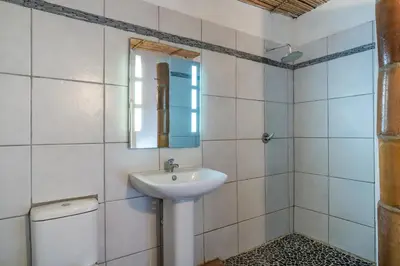 a bathroom with a sink and a mirror at Oude Wellington Estate in Wellington