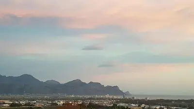 a view of cape town and the table mountain at Bay View Guest House in Somerset West