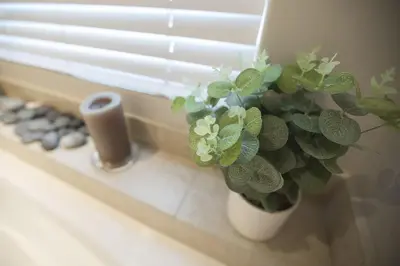 a plant in a white vase on a window sill at 2 Bedroom apartment with Breathtaking Views! in Cape Town