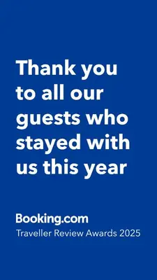 a blue background with the words thank you to all our guests who stayed with us at Caesar's Self-catering Open Plan Suite in Somerset West