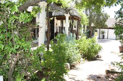 a garden in front of a house at The Vinelands on Alpha Guest House in Cape Town
