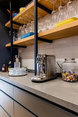 a kitchen counter with a mixer on top of it at Luxury Apartments - Rozenhof Villa in Stellenbosch
