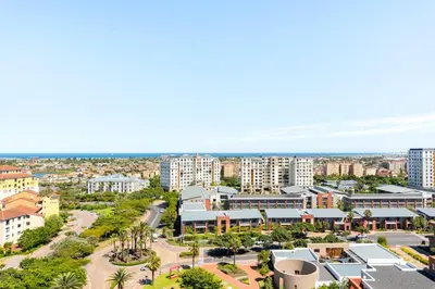 an aerial view of a city with buildings at The Manhattan Apartments in Cape Town