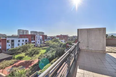 a balcony with a view of a city at Manhattan Towers 506 by CTHA in Cape Town