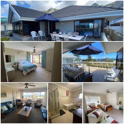 a collage of four pictures of a house at Somstuis in Hermanus