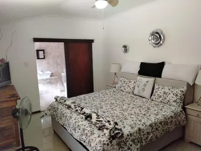 a bedroom with a bed and a window at THE TREE HOUSE in Grabouw