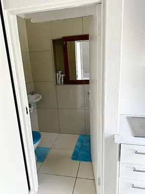 a bathroom with a toilet and a sink at Beatrice Guesthouse in Cape Town